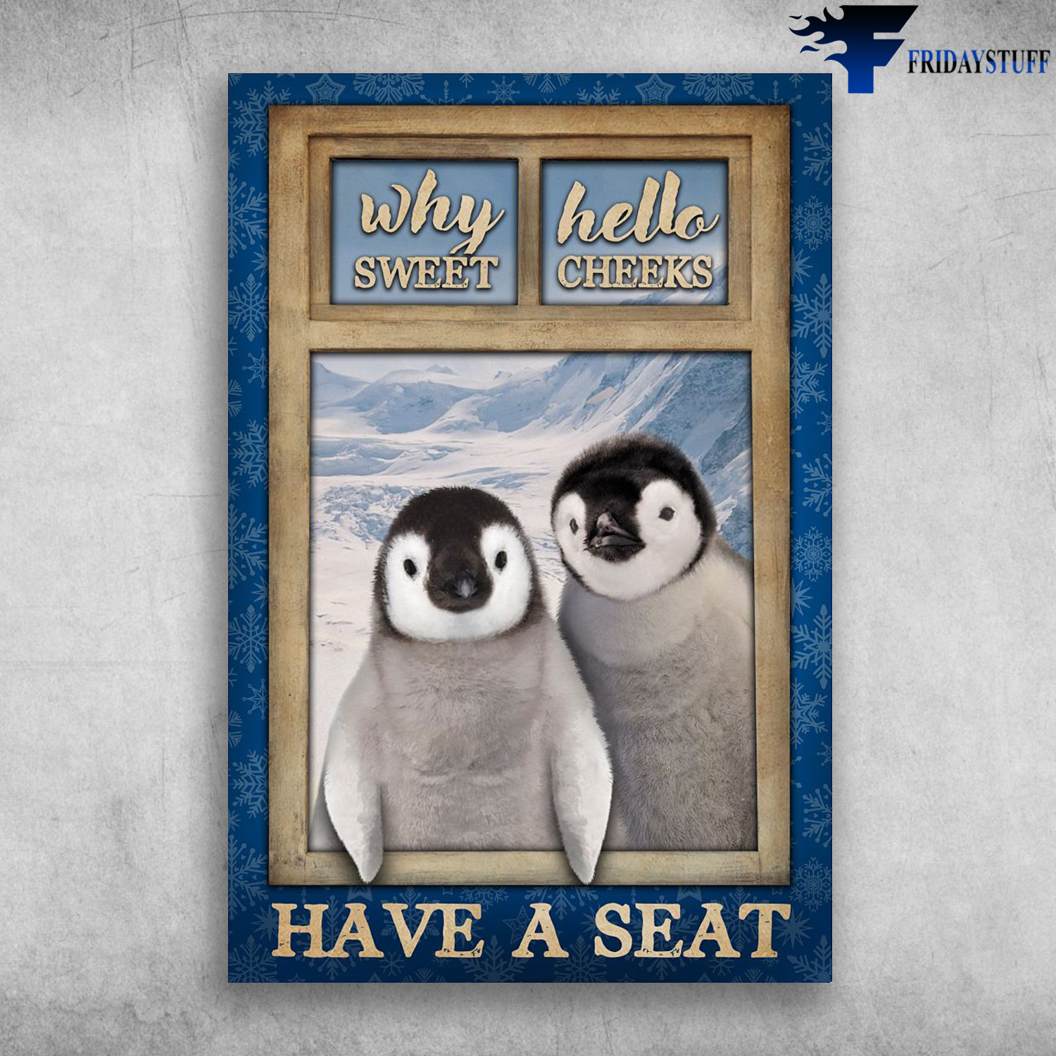 Cute Penguin Window - Why Sweet Hello, Have A Seat