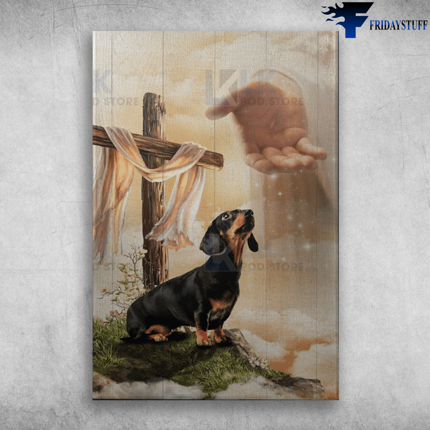 Dachshund Dog And The God Hand, The Cross