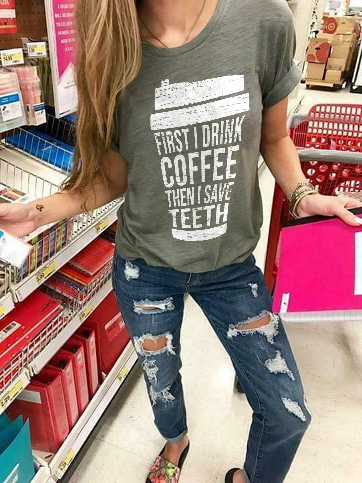 First I drink coffee then I save teeth
