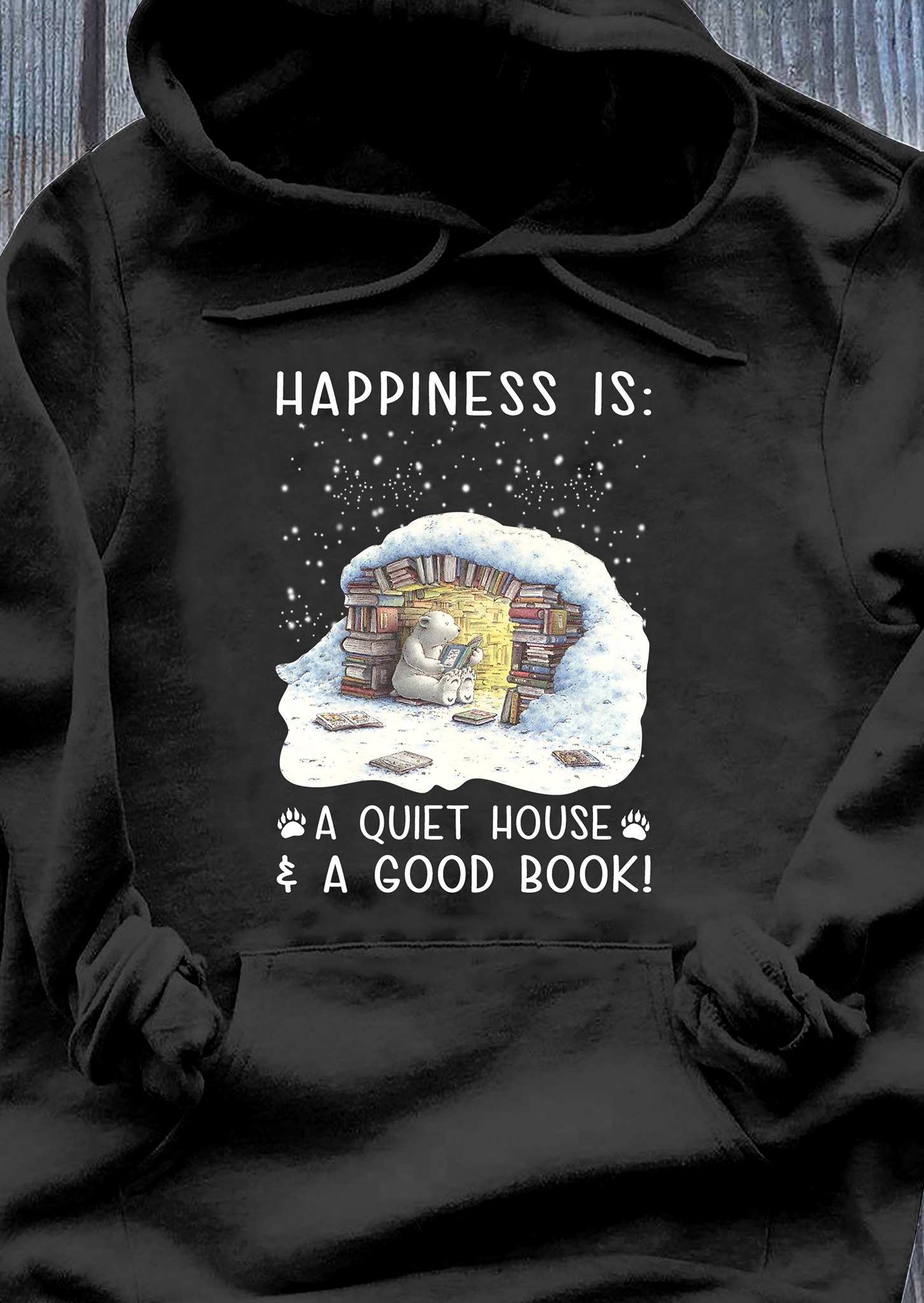 Happiness is a quiet house a good book!