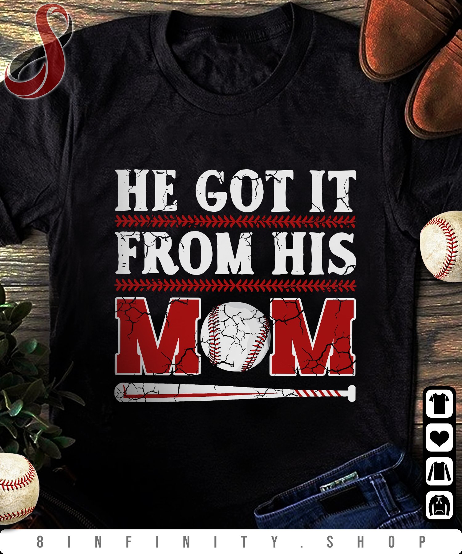 He got it from his mom - Baseball mommy