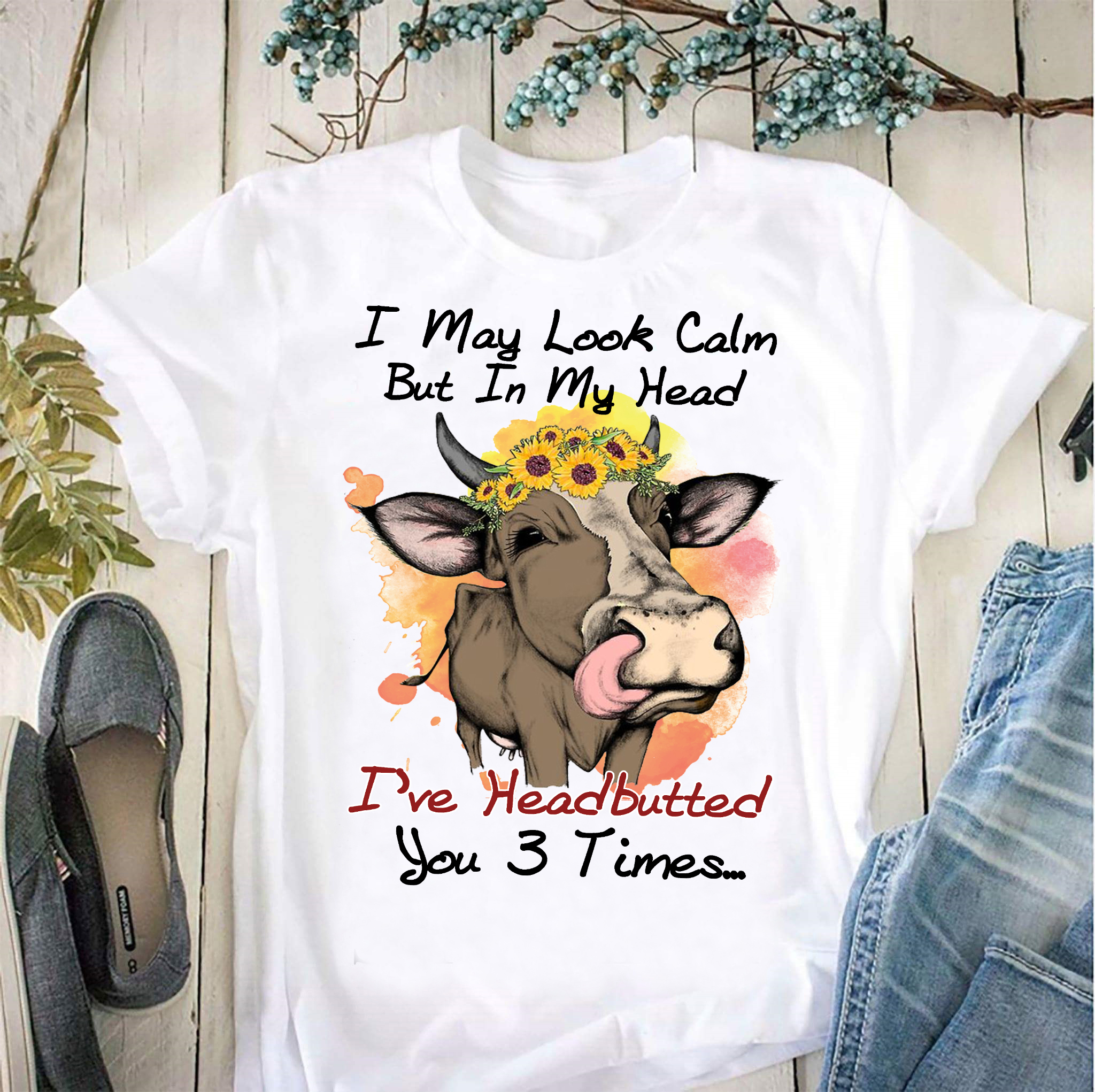 I may look calm but in my head I've headbutted you 3 times - Cows
