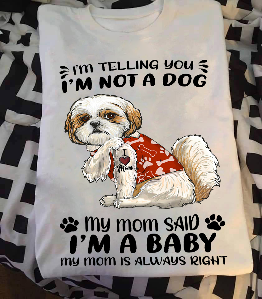 I'm telling you I'm not a dog my mom said I'm a baby - ShihTzu dog