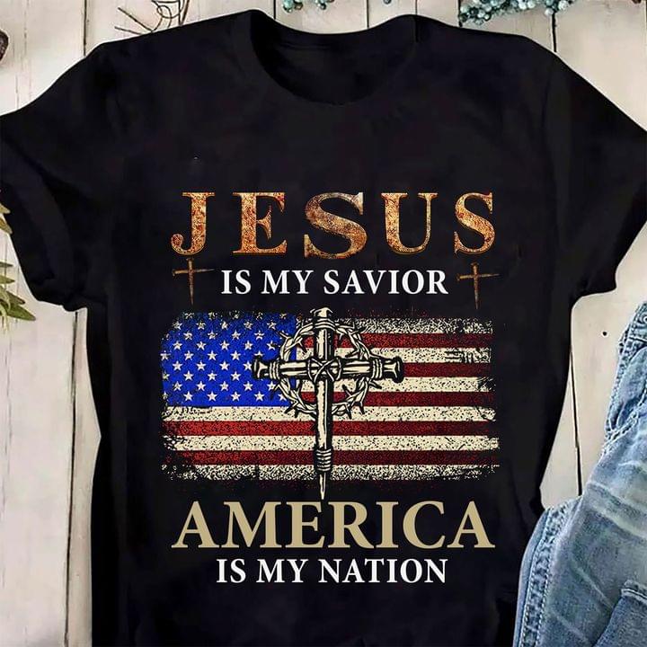 Jesus is my savior America is my nation - America flag