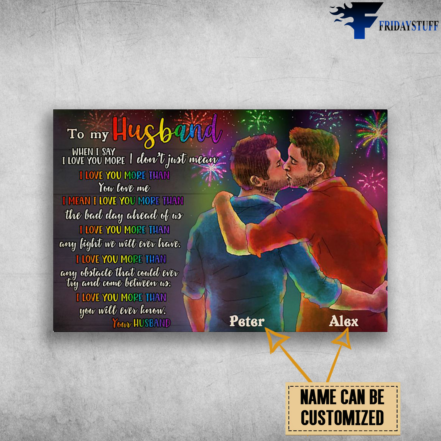 Lgbt To My Husband Customized Personalized Name Canvas Poster Fridaystuff
