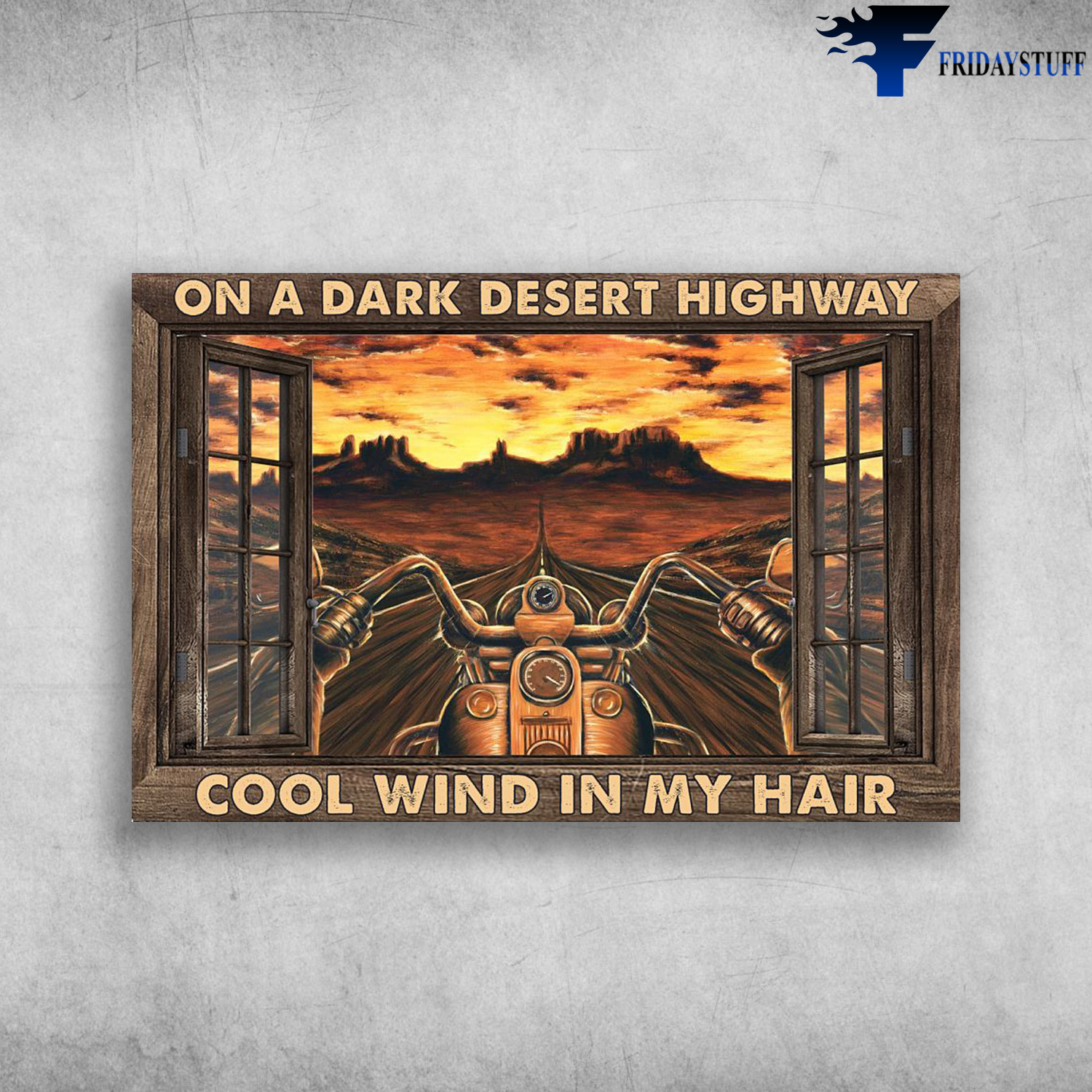 Man Riding Motorbike - On A Dark Desert Highway, Cool Wind In My Hair