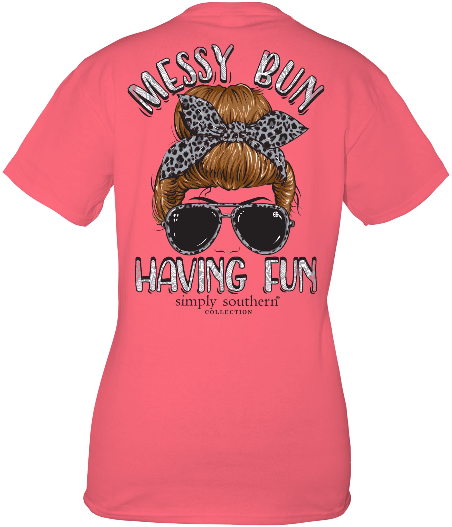 Messy bun having fun simple southern collection - Girl face with sunglass