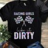 Racing girls like it dirty - Checkered racing flag