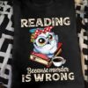 Reading because murder is wrong - Owl with cup of coffee
