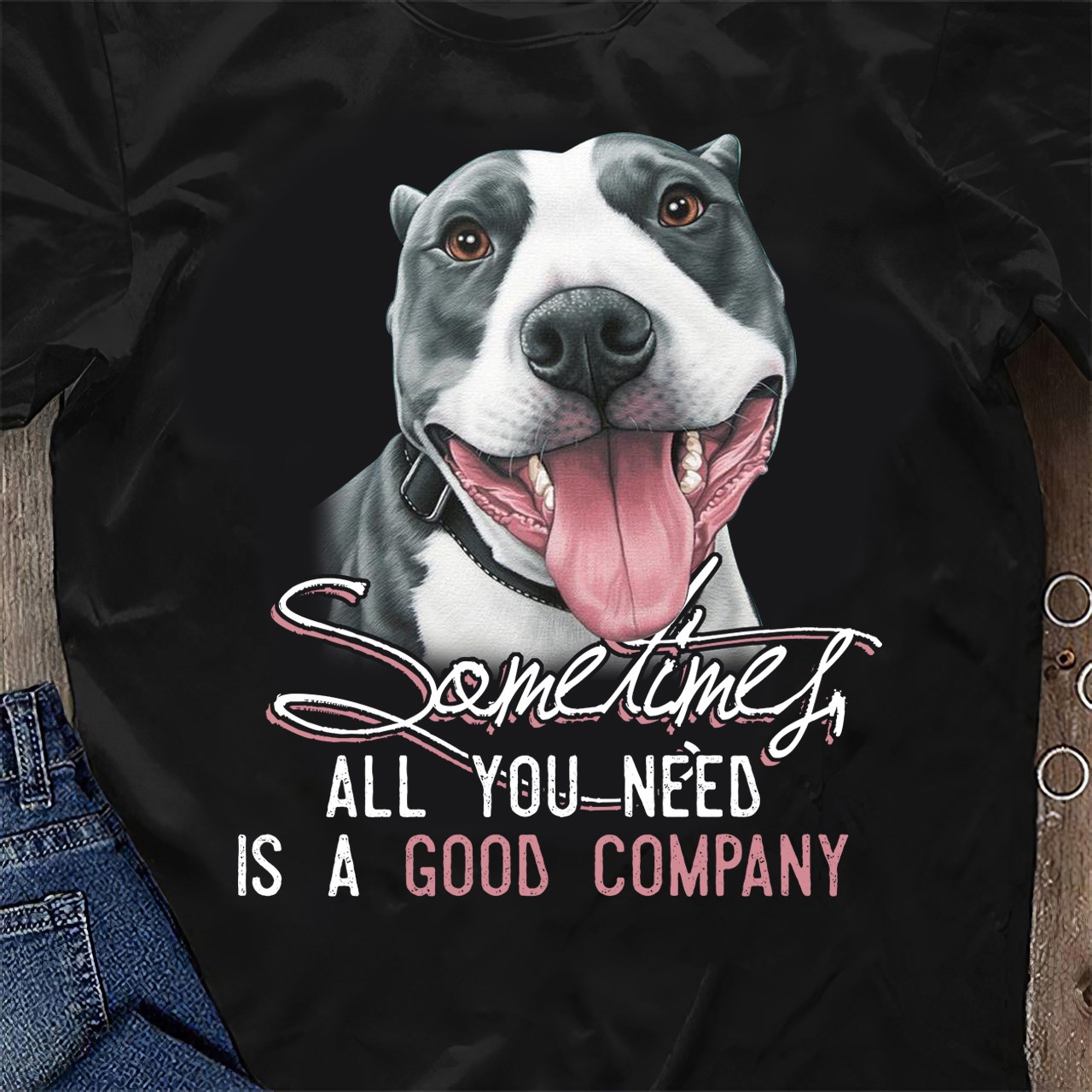 Sometimes all you need is a good company - Pitbull dog
