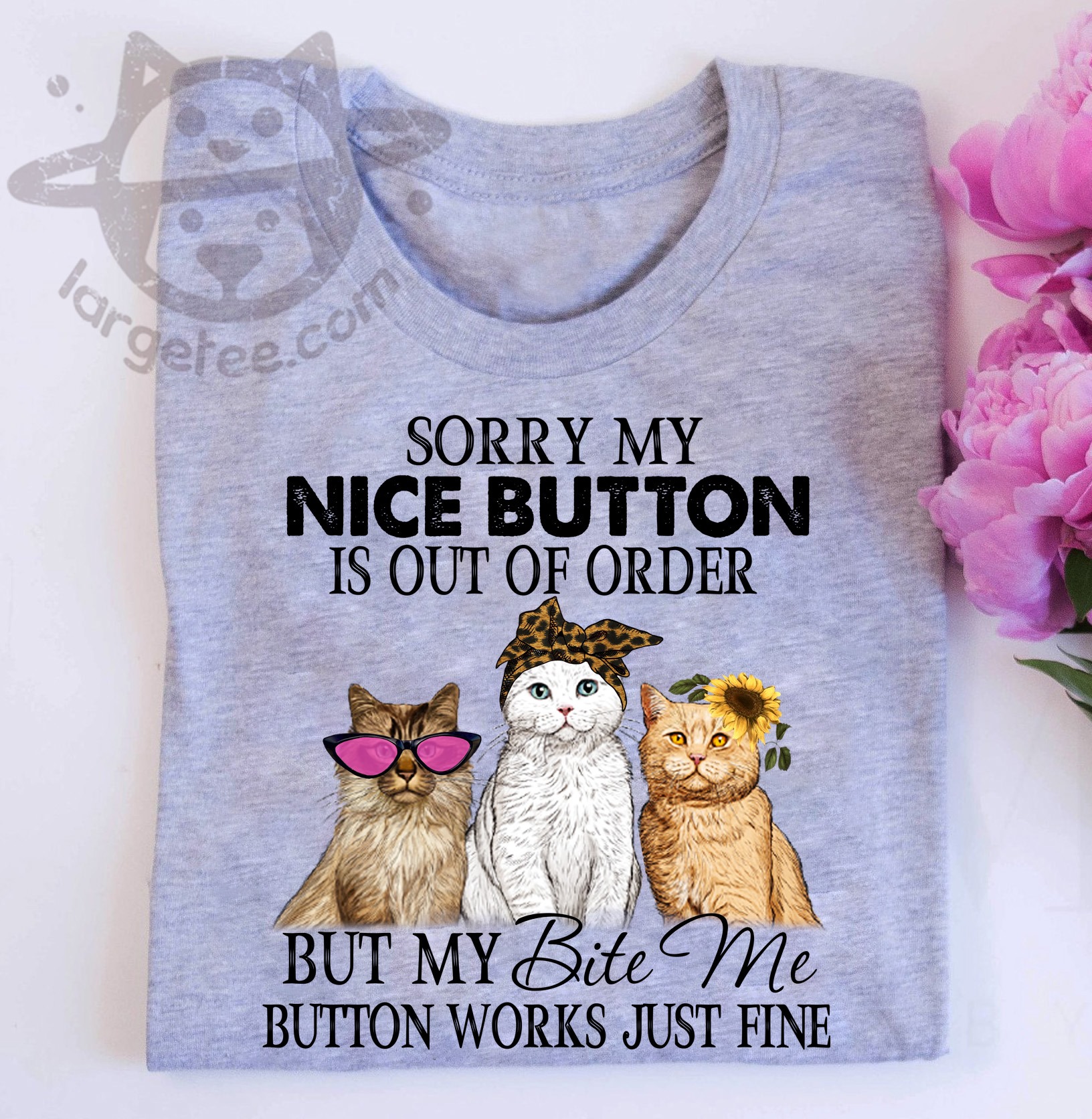 Sorry my nice button is out of order but my bite button works just fine - Cats