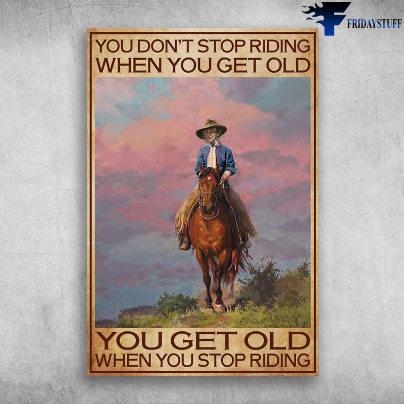 old woman riding