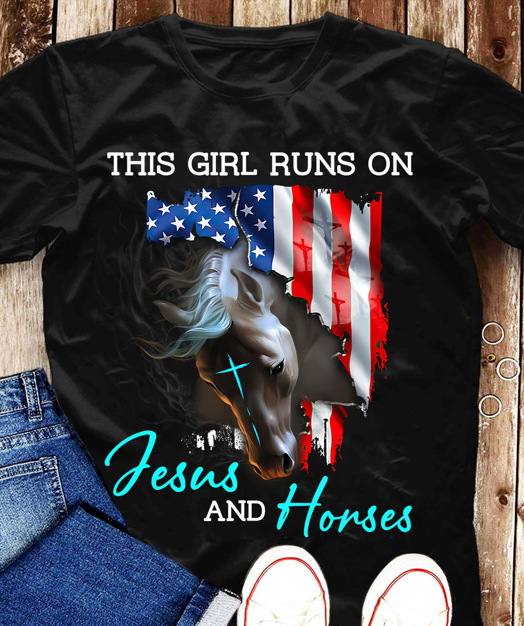 This girl runs on Jesus and Horse