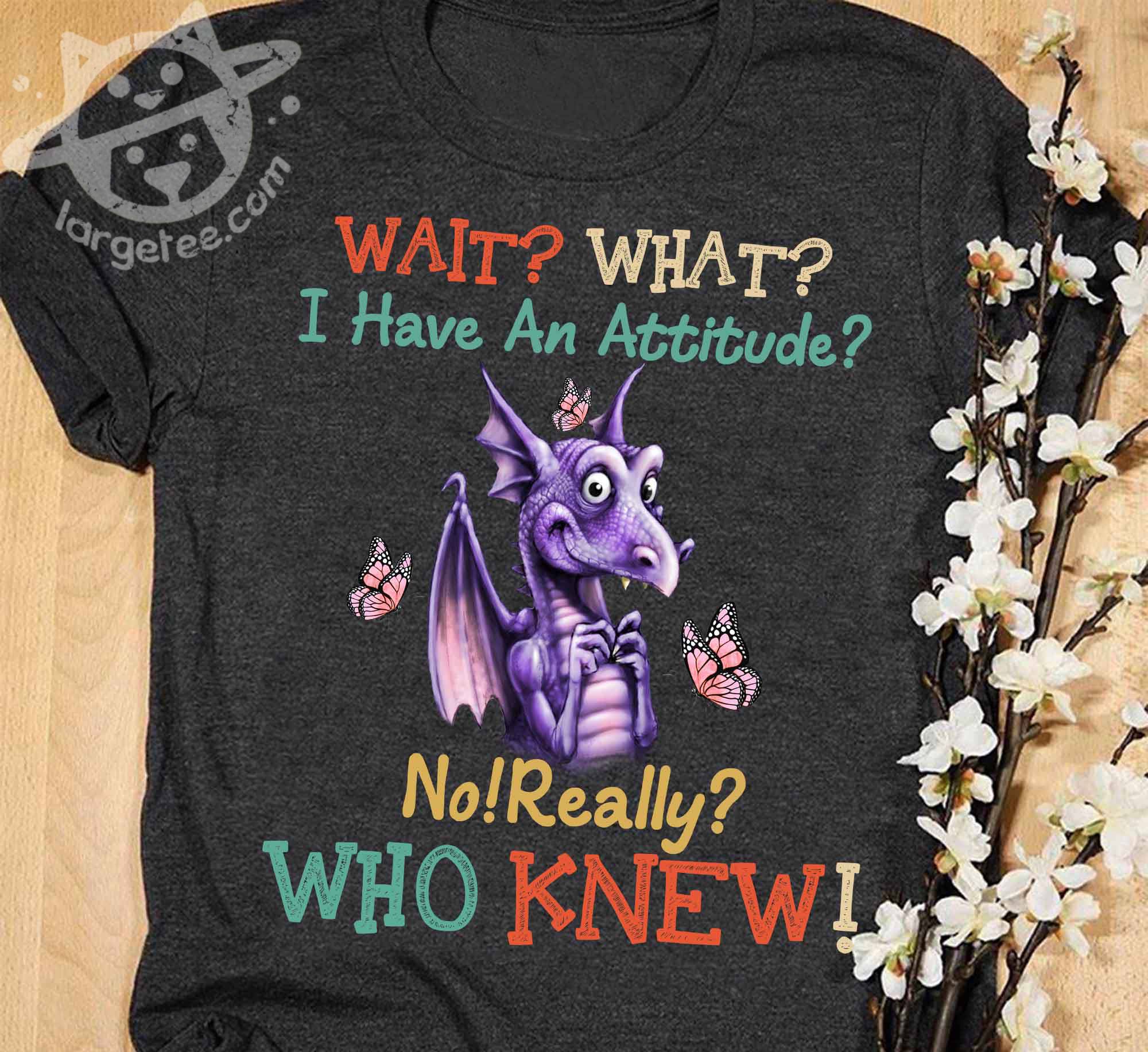 Wait What I have an attitude No really Who knew - Dragon with butterflies