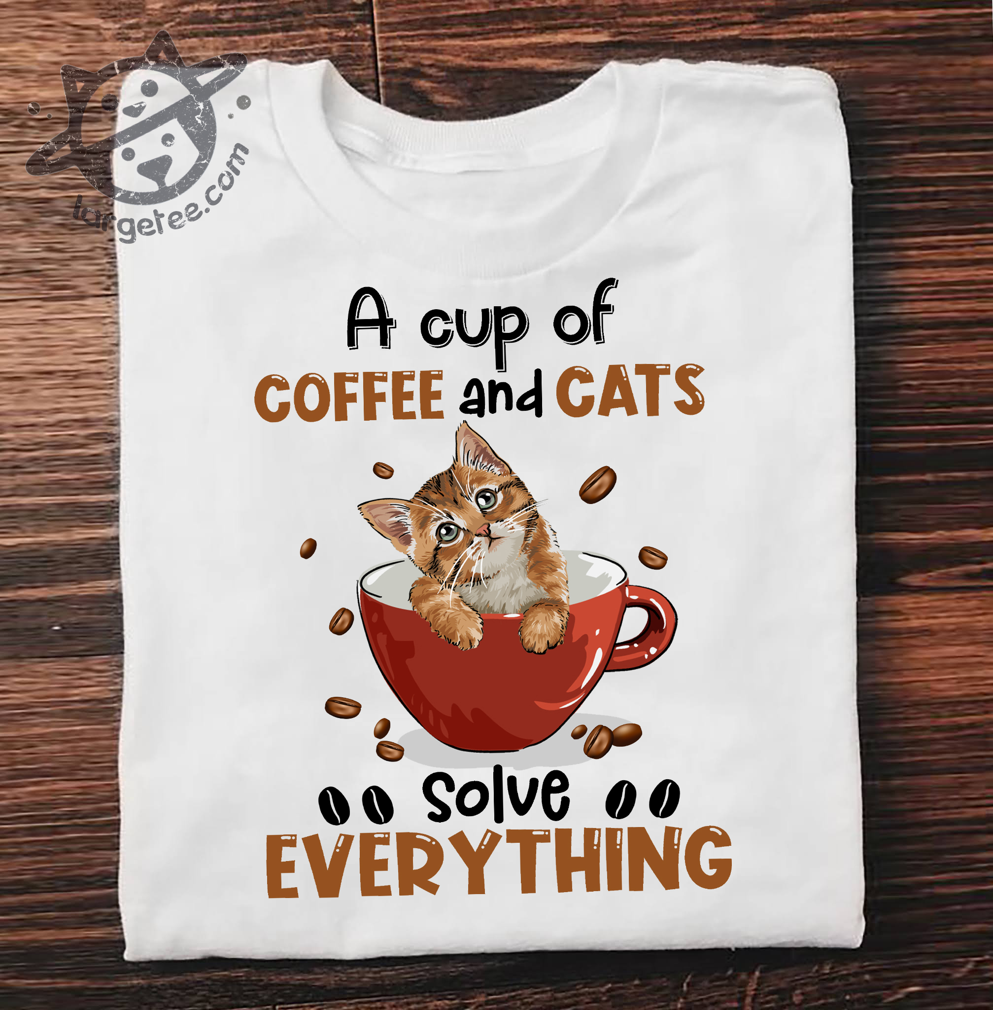 A cup of coffee and cats solve everything