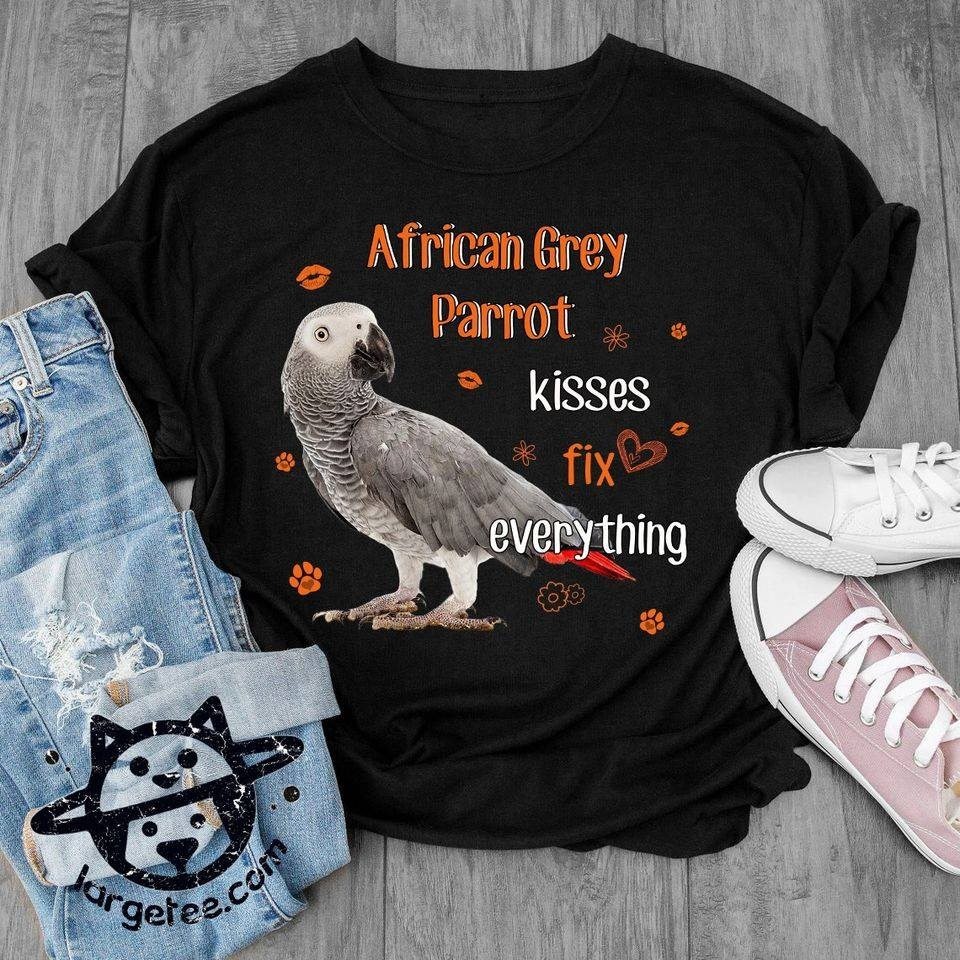 African Grey Parrot kisses fix everything