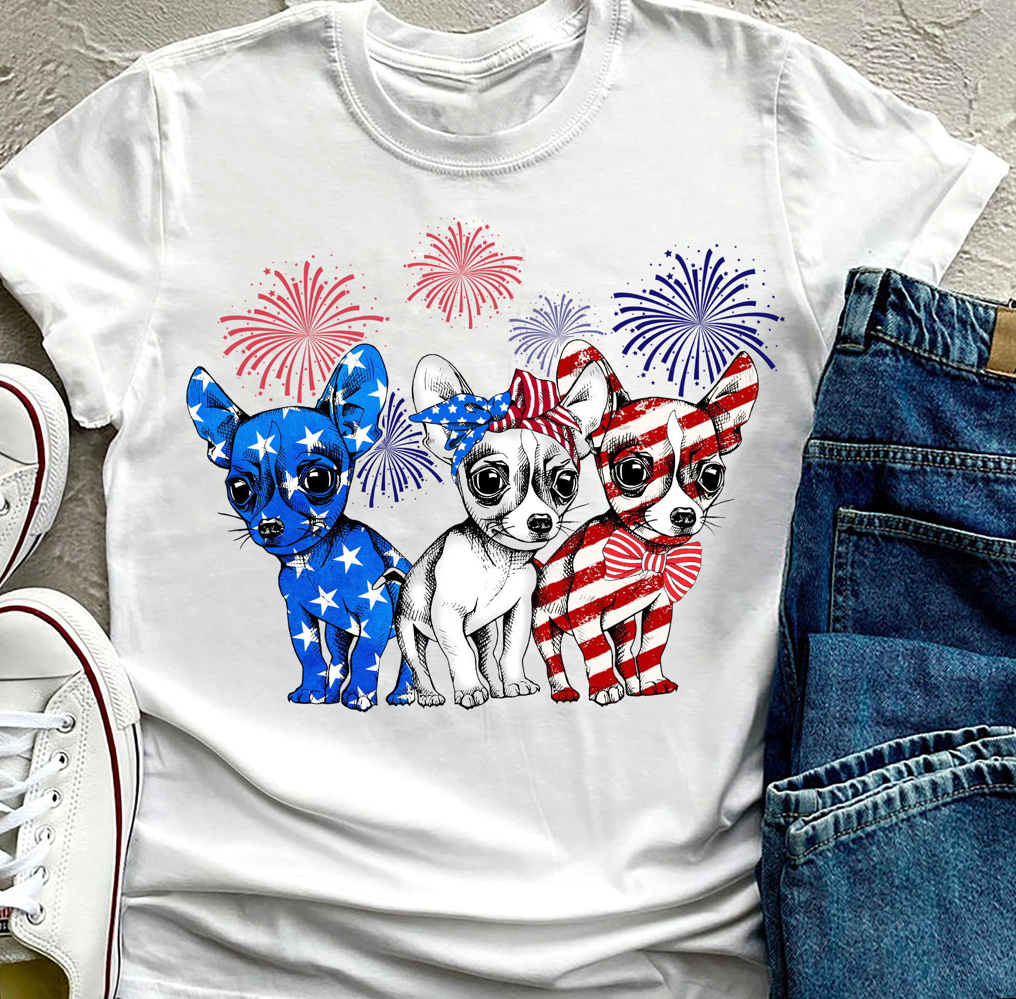 America flag and chihuahua dog Shirt, Hoodie, Sweatshirt - FridayStuff