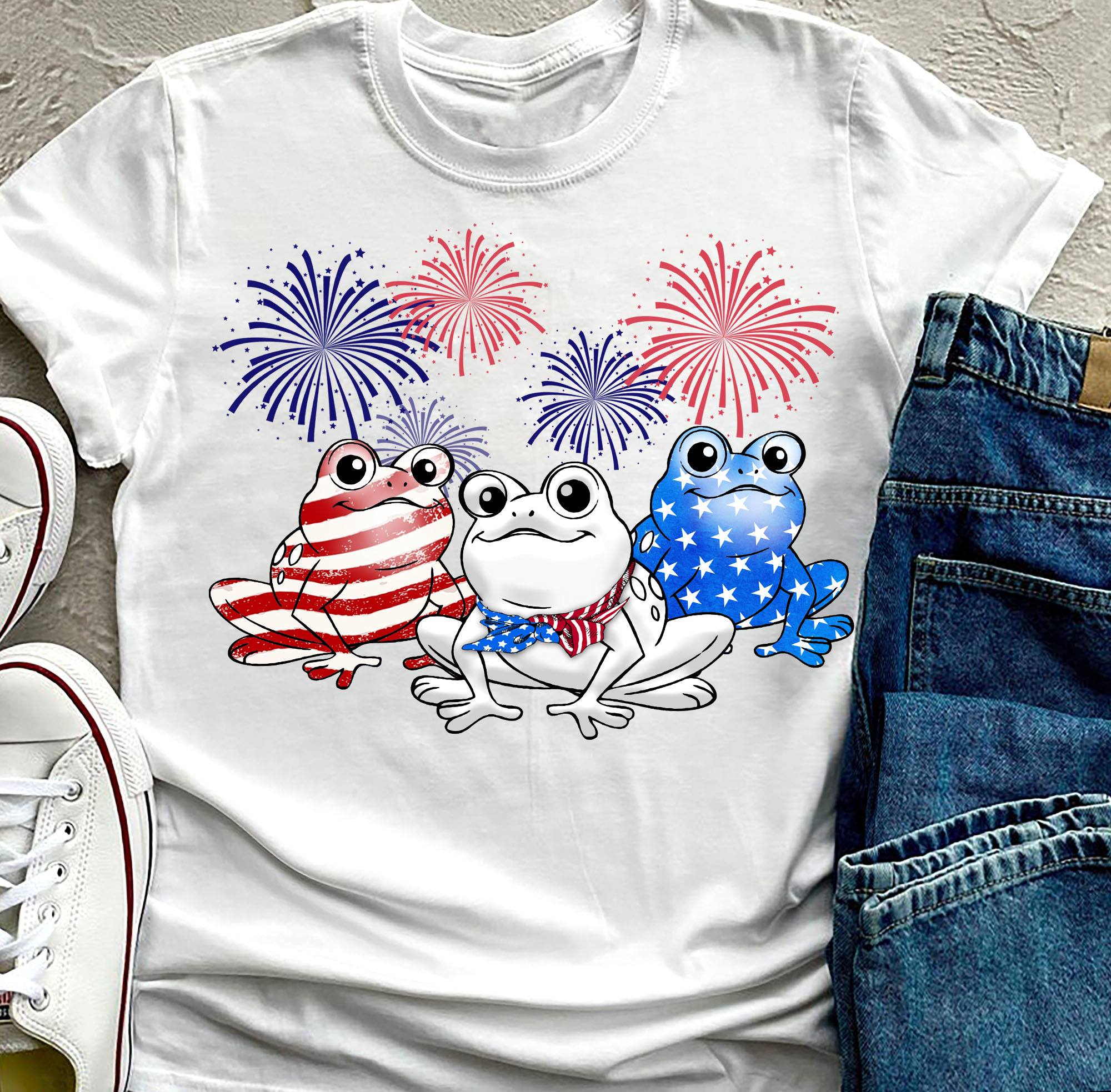 America flag and frog - Frog lover
