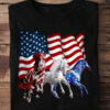 America flag and horse - Horse lover