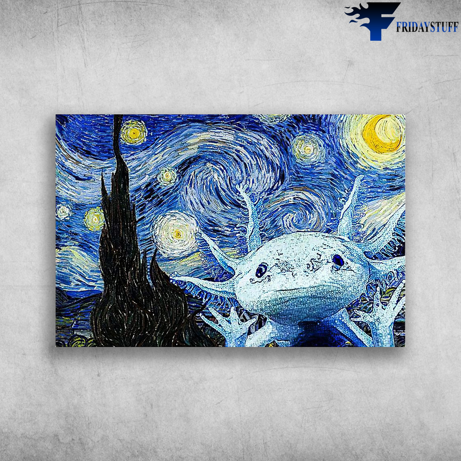 Axolot Starry Night Art