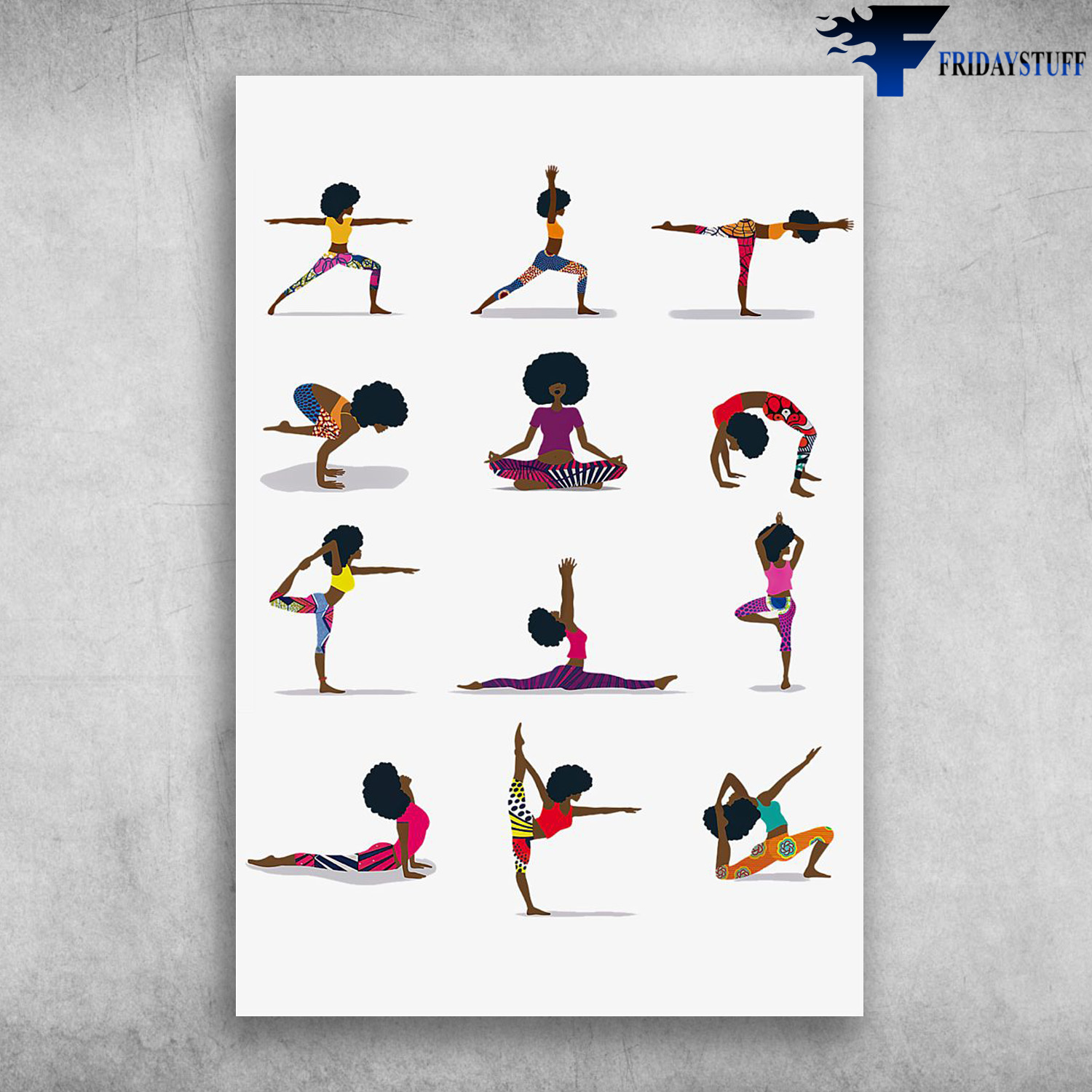 Black Woman Yoga, gift for mother's Day