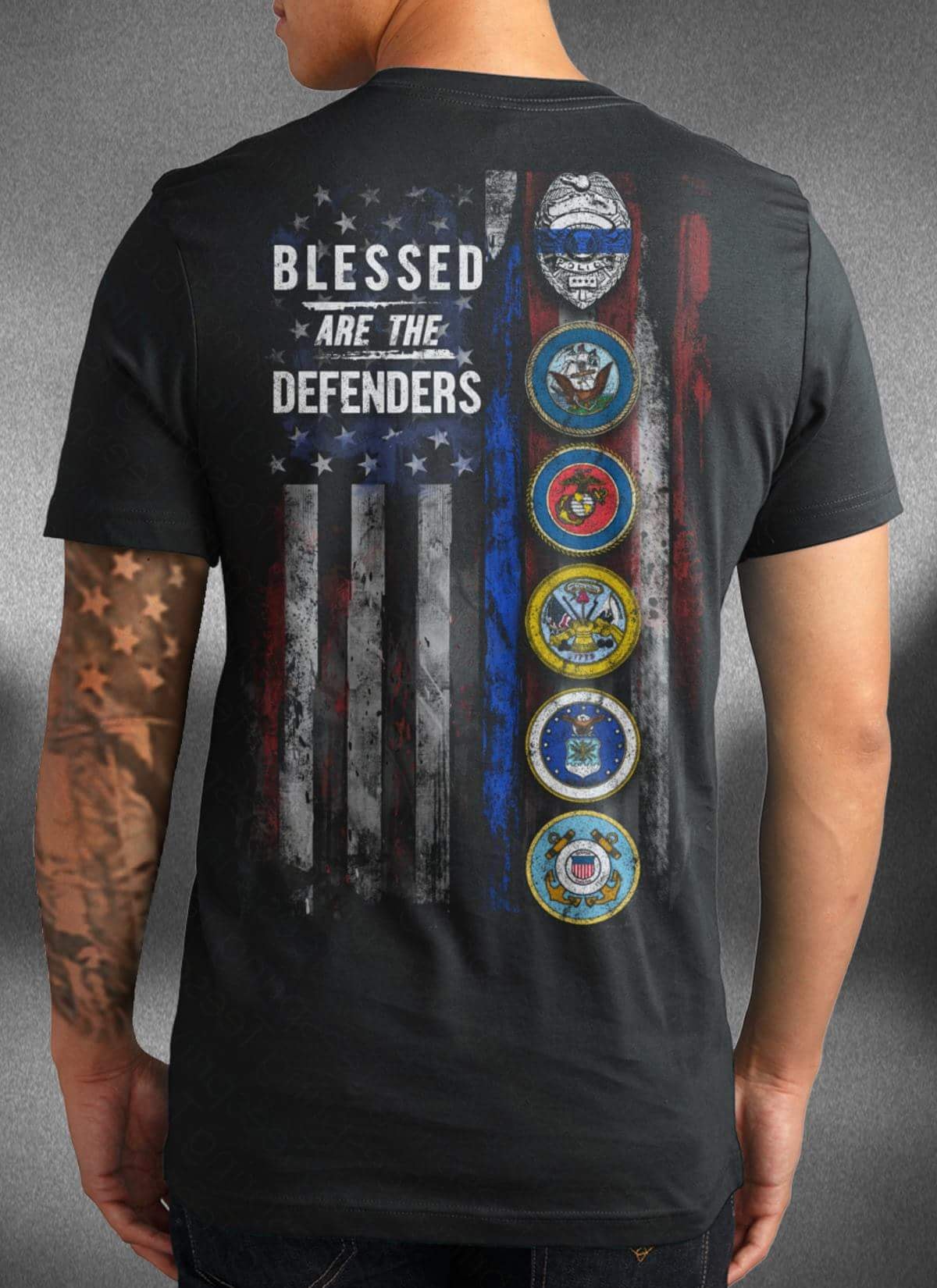 Blessed are the defenders - America flag