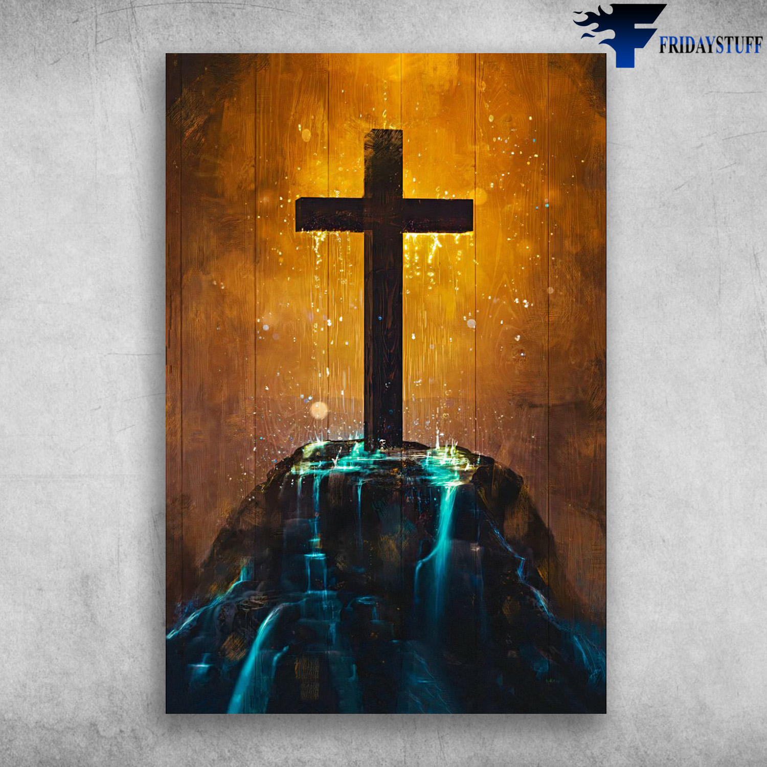 Christian Cross Water Easter's Day Gift God Jesus Christ Art Wall Decor Poster