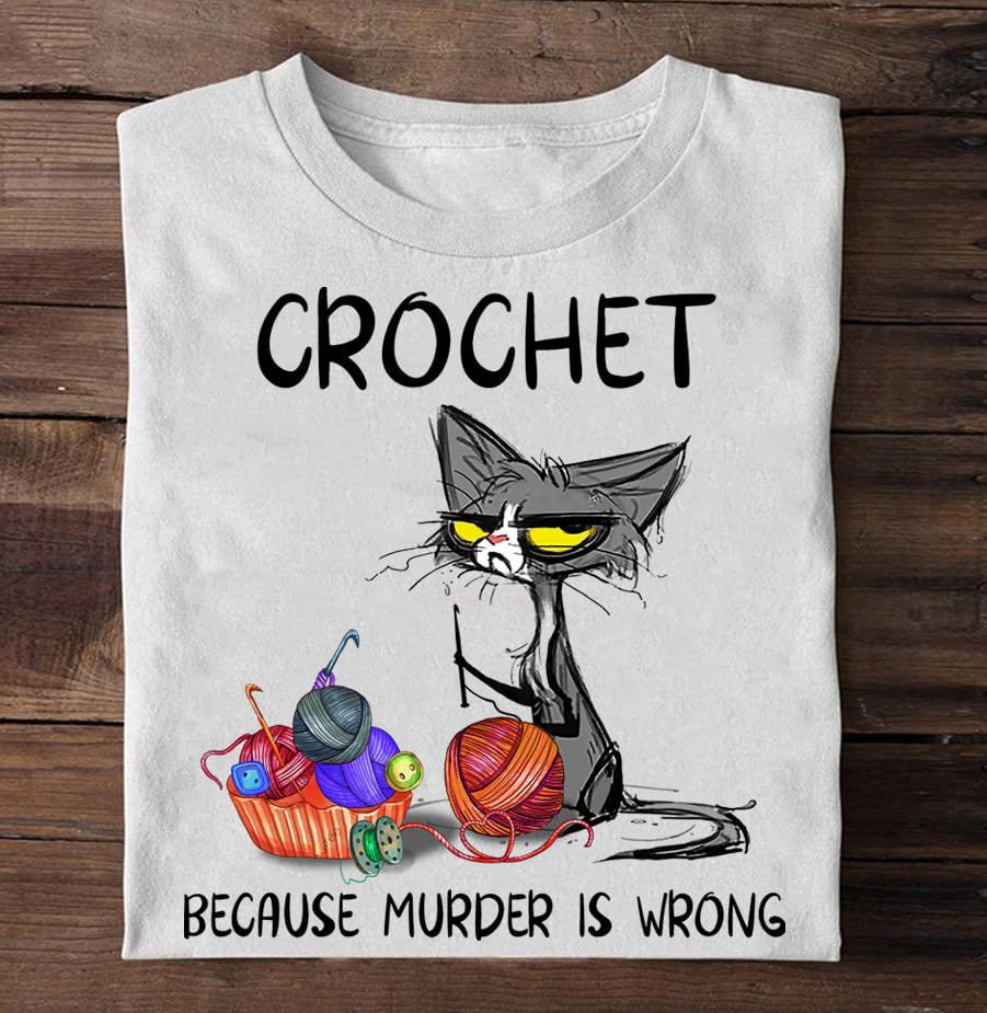 Crochet because murder is wrong - Black cat