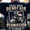 Free men do not ask permission to bear arms - America flag