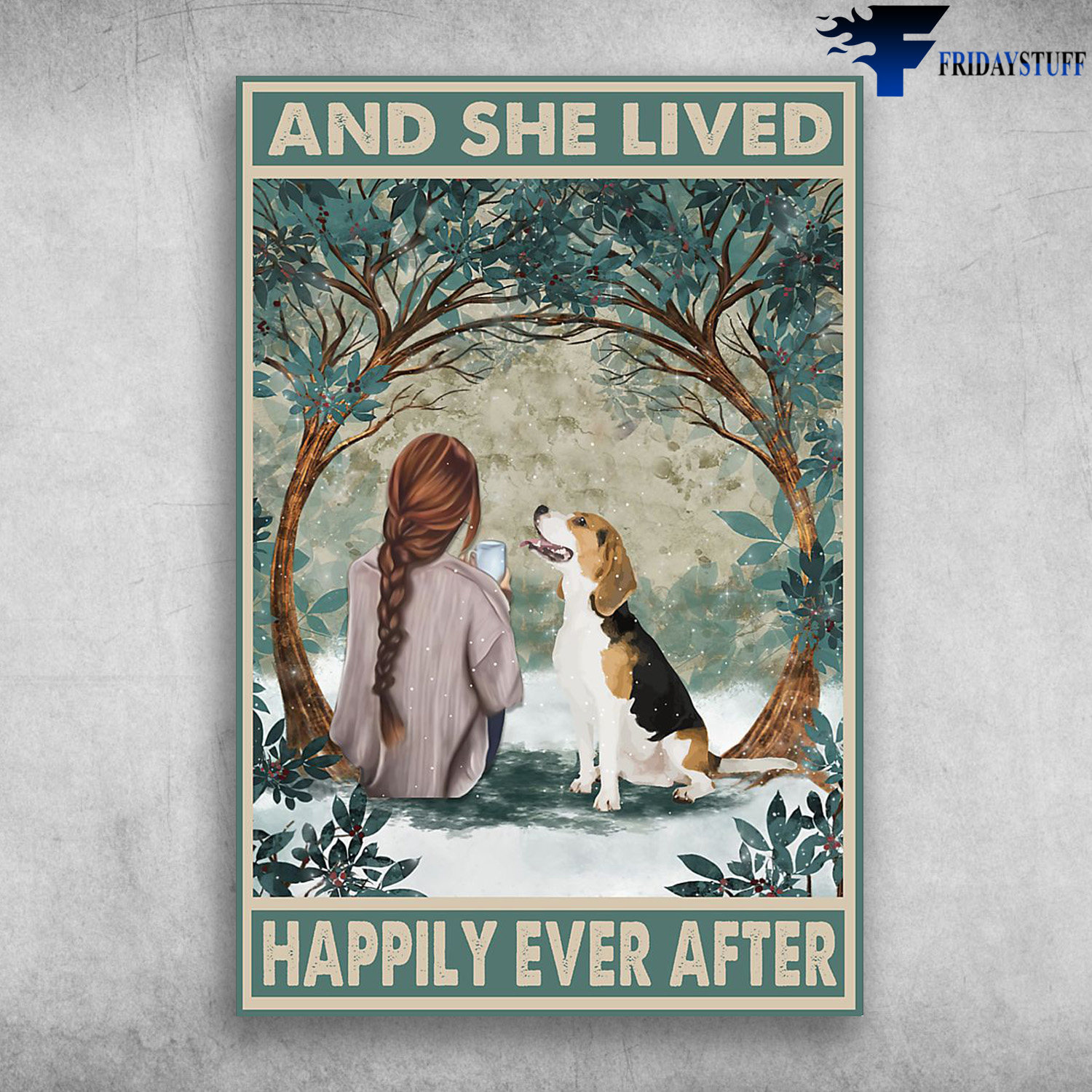 Girl And Beagle Dog - And She Live, Happily Ever After