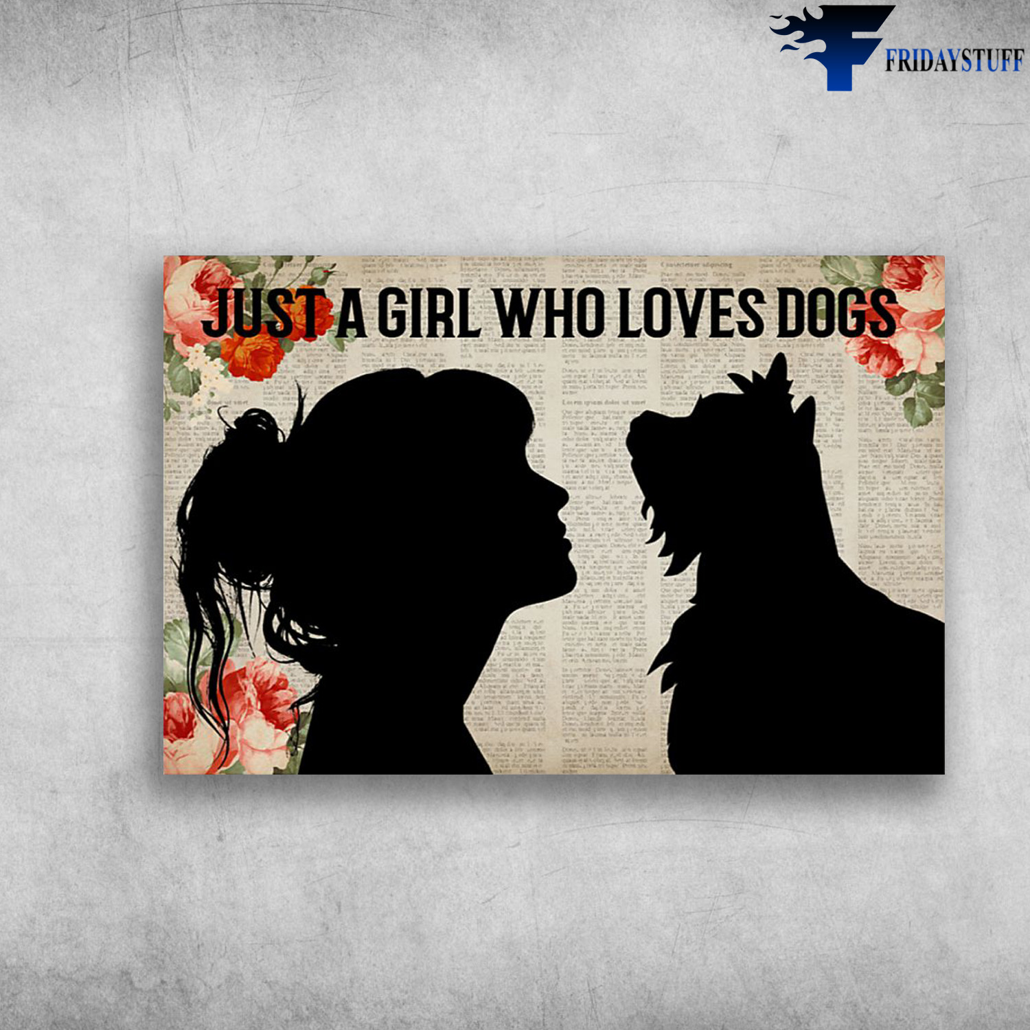 Girl And Yorkshire Terrier - Just A Girl Who Loves Dogs, Shadow Yorkshire Terrier