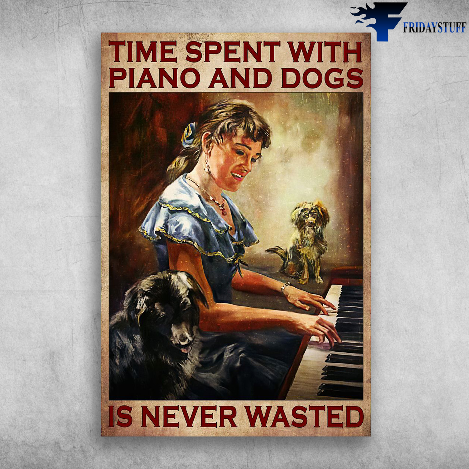 Girl Play Piano With Dog - Time Spent With Piano And Dogs Is Never Wasted