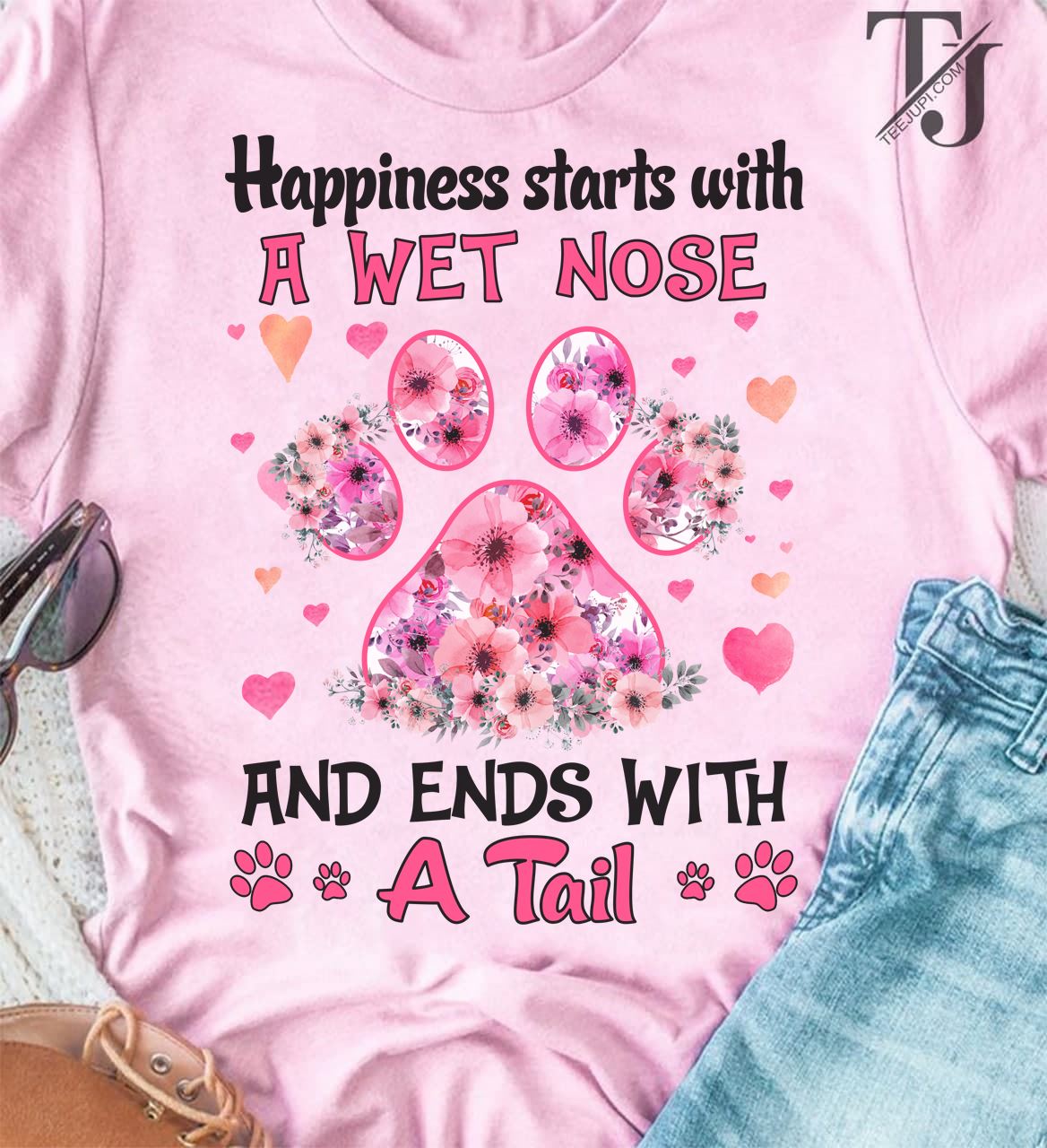 Happiness starts with a wet nose and ends with a tail