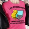 I are progammer I make computer beep boop beep boop - Cat and computer