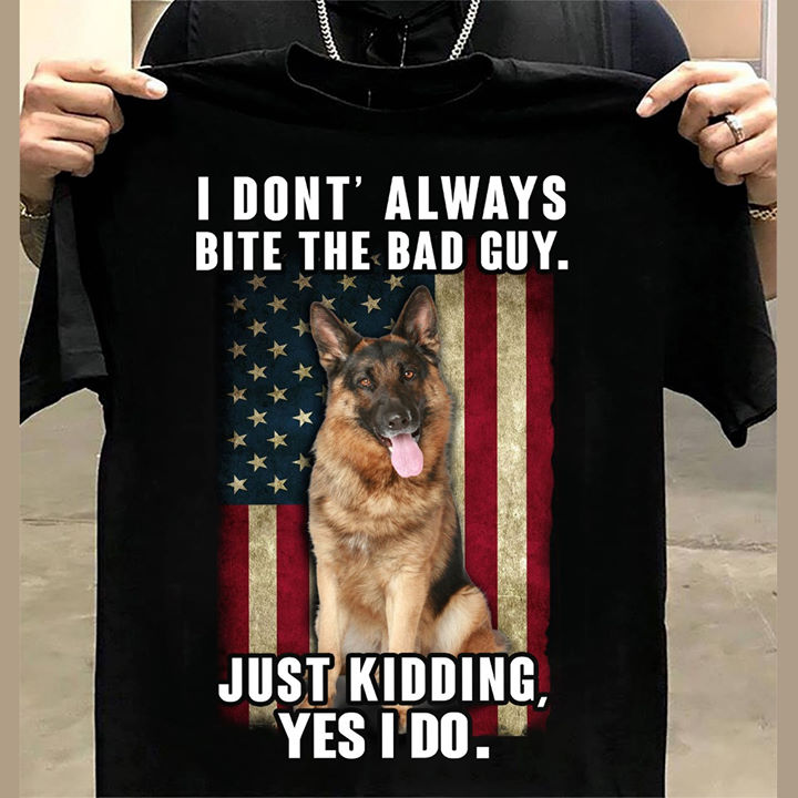 I don't always bite the bad guy just kidding, yes I do - Beagle dog and america flag
