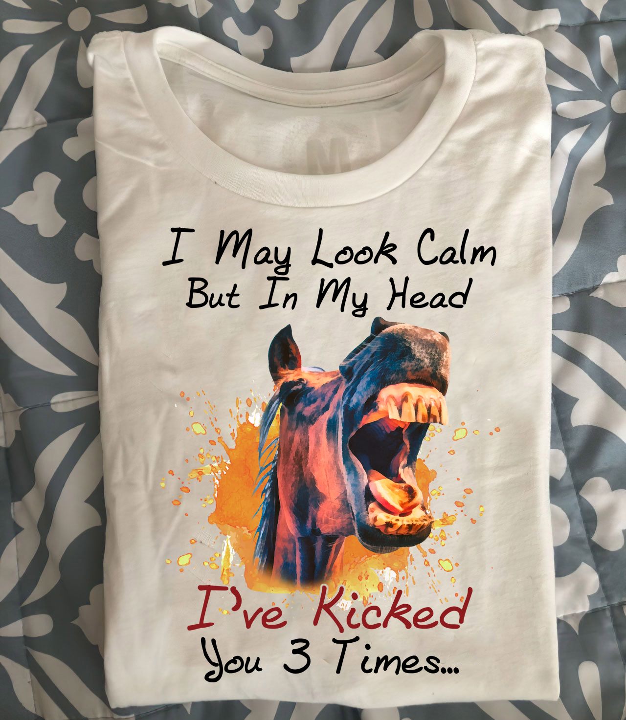 I may look calm but in my head I've kicked you 3 times - Grumpy horse