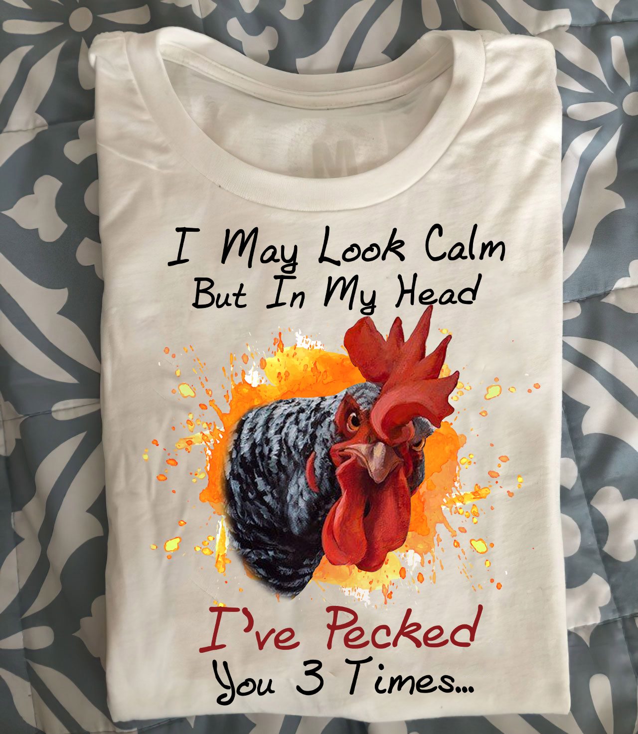 I may look calm but in my head I've pecked you 3 times - Grumpy chicken
