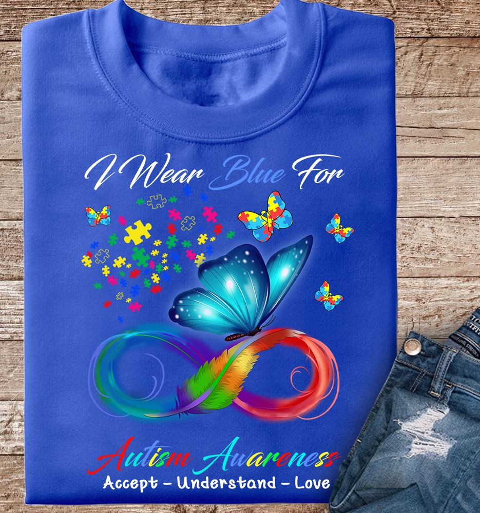 I wear blue for Autism awareness - Butterflies