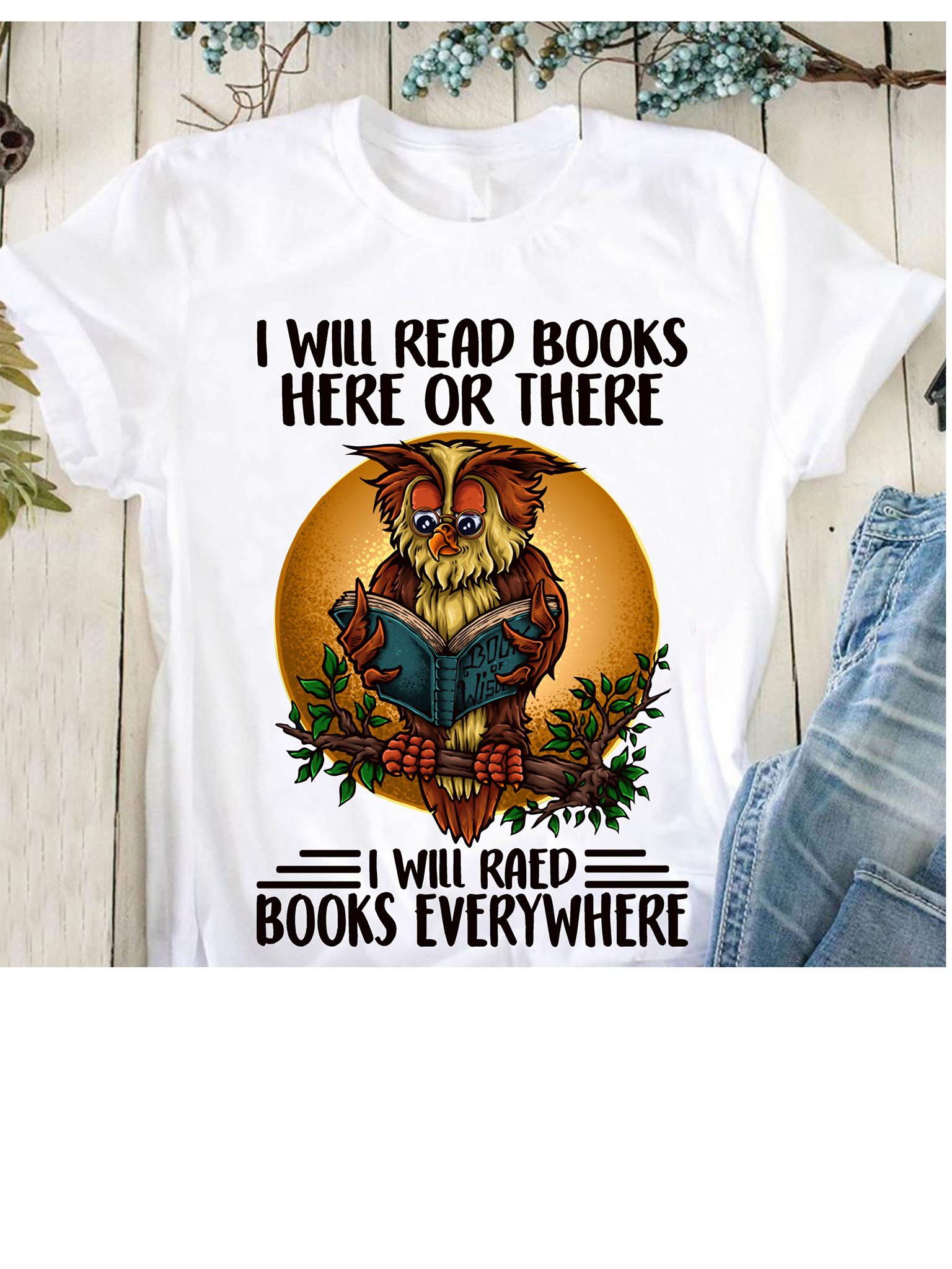I will read books here or there I wil raed books everywhere - Owl reading books