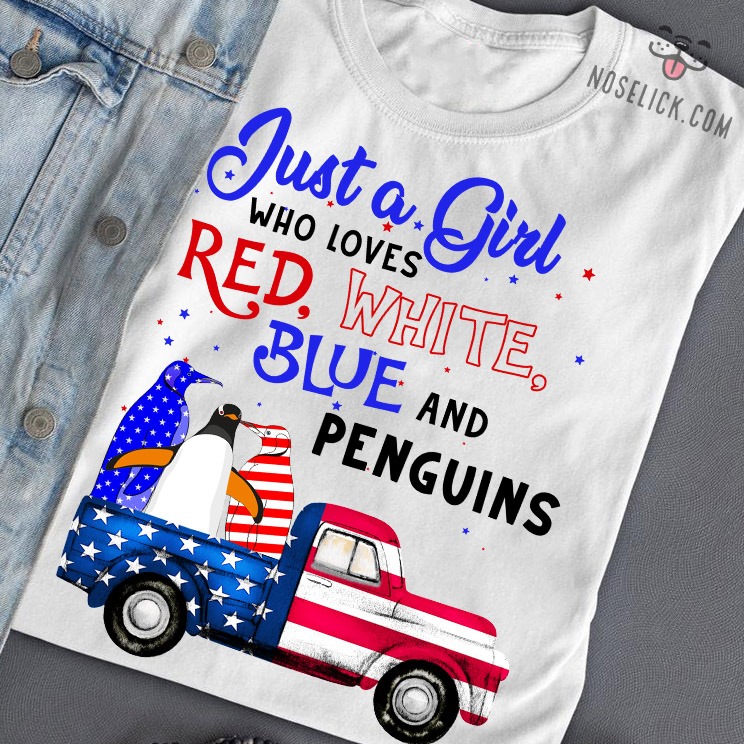 Just a girl who loves red, white, blue and penguins - Penguins and America flag