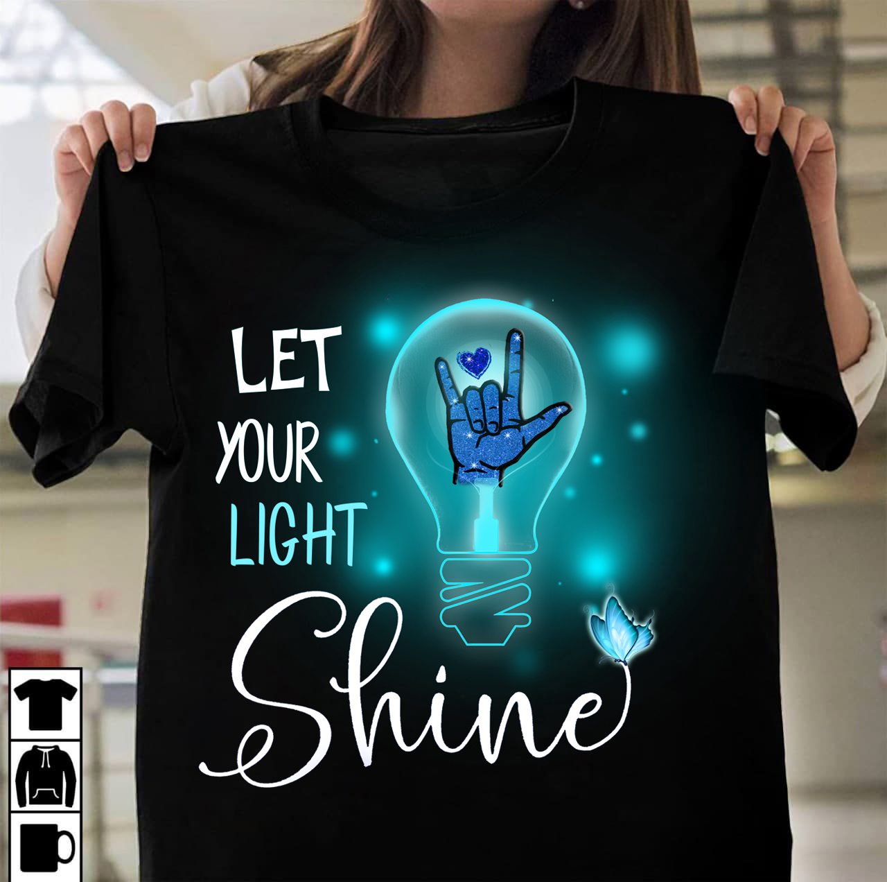 Let your light shine - Lightbub and butterfly