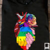 Love wins - Lgbt community, colorful heart and rose