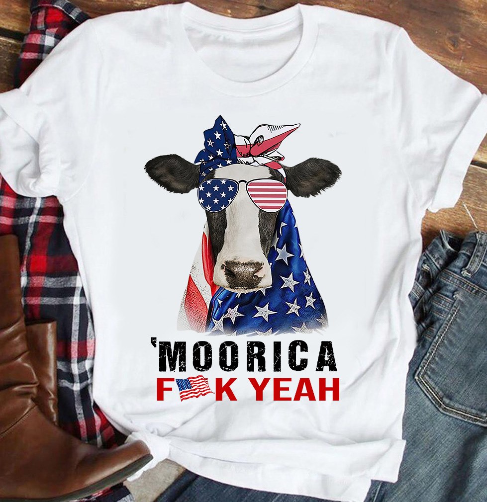 Moorica fuck yeah - America flag and cow