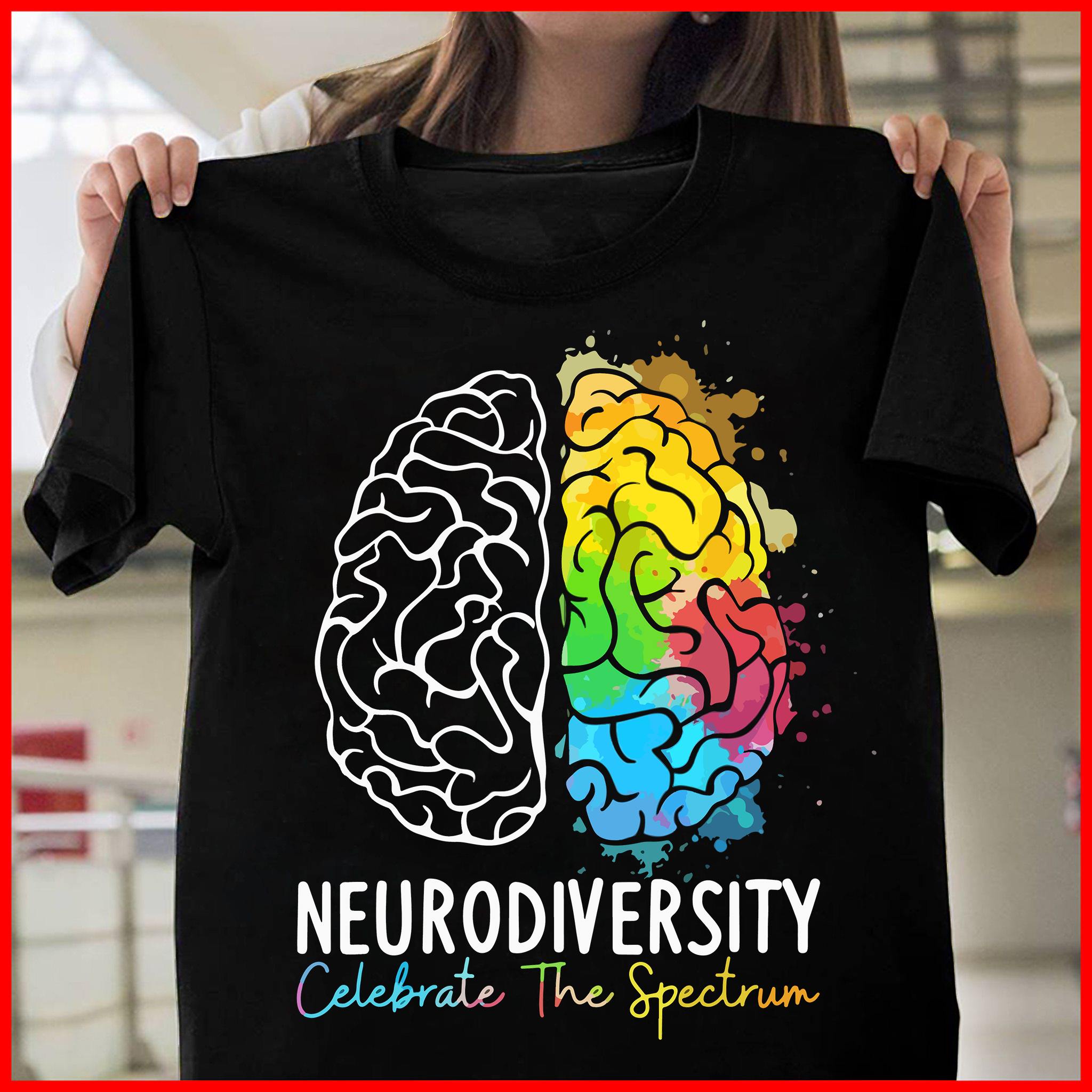 Neurodiversity celebrate the spectrum - Colorful brain
