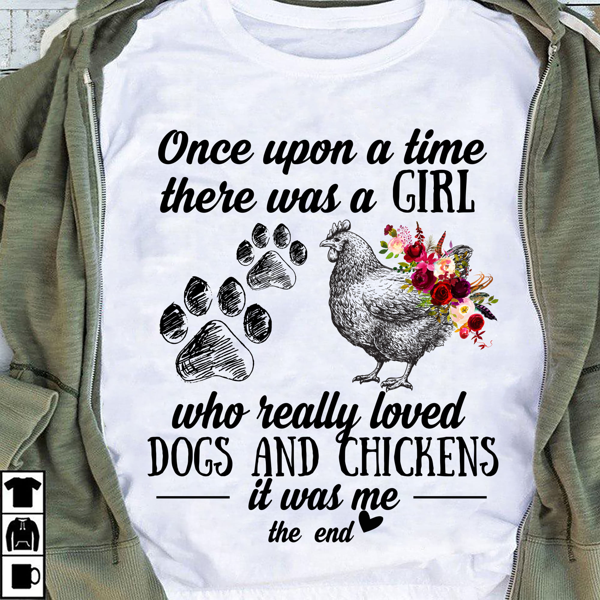 Once upon a time there was a girl who really loved dogs and chickens It's me