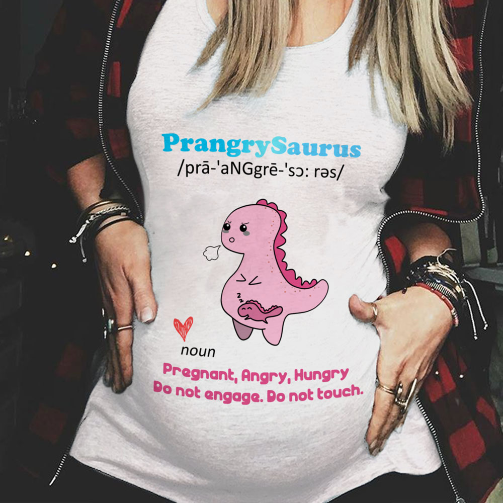 Prangry Saurus, pregnant, angry, hungry, do not engage, do not touch