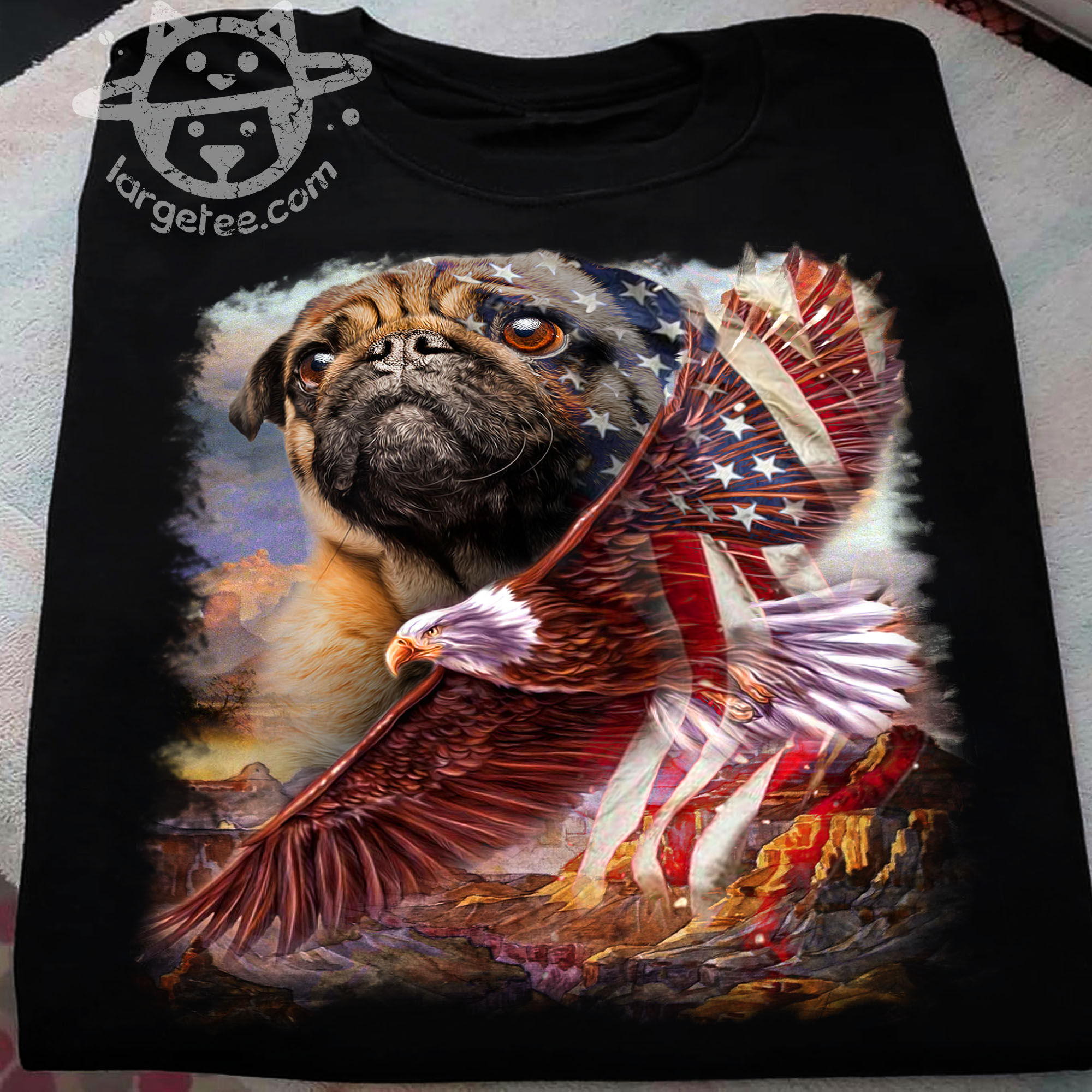 Pug dog and eagle the symbol of America - America flag Shirt, Hoodie ...