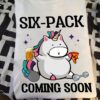 Six-pack coming soon - Fat unicorn with beer and pizza