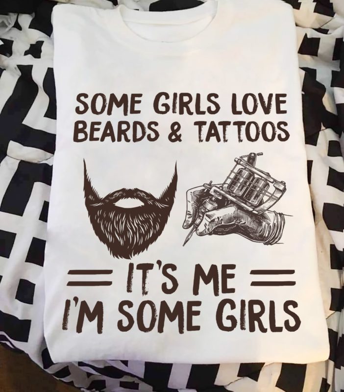 Some Girls Love Beards & Tattoos Tank Top - Women's Sleeveless Racerback Tee, Funny Graphic Shirt For Beach & Casual - View #11