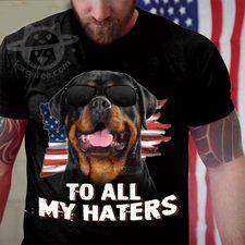 To all my haters - Pitbull dog and America flag